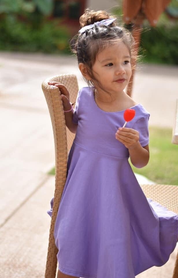 LILAC Light Purple Twirl Dress U-PICK Sleeve length in baby, toddler, and girls sizes