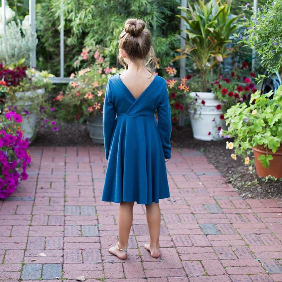 Dark Teal Twirl Dress U-PICK Sleeve length in baby, toddler, and girls sizes