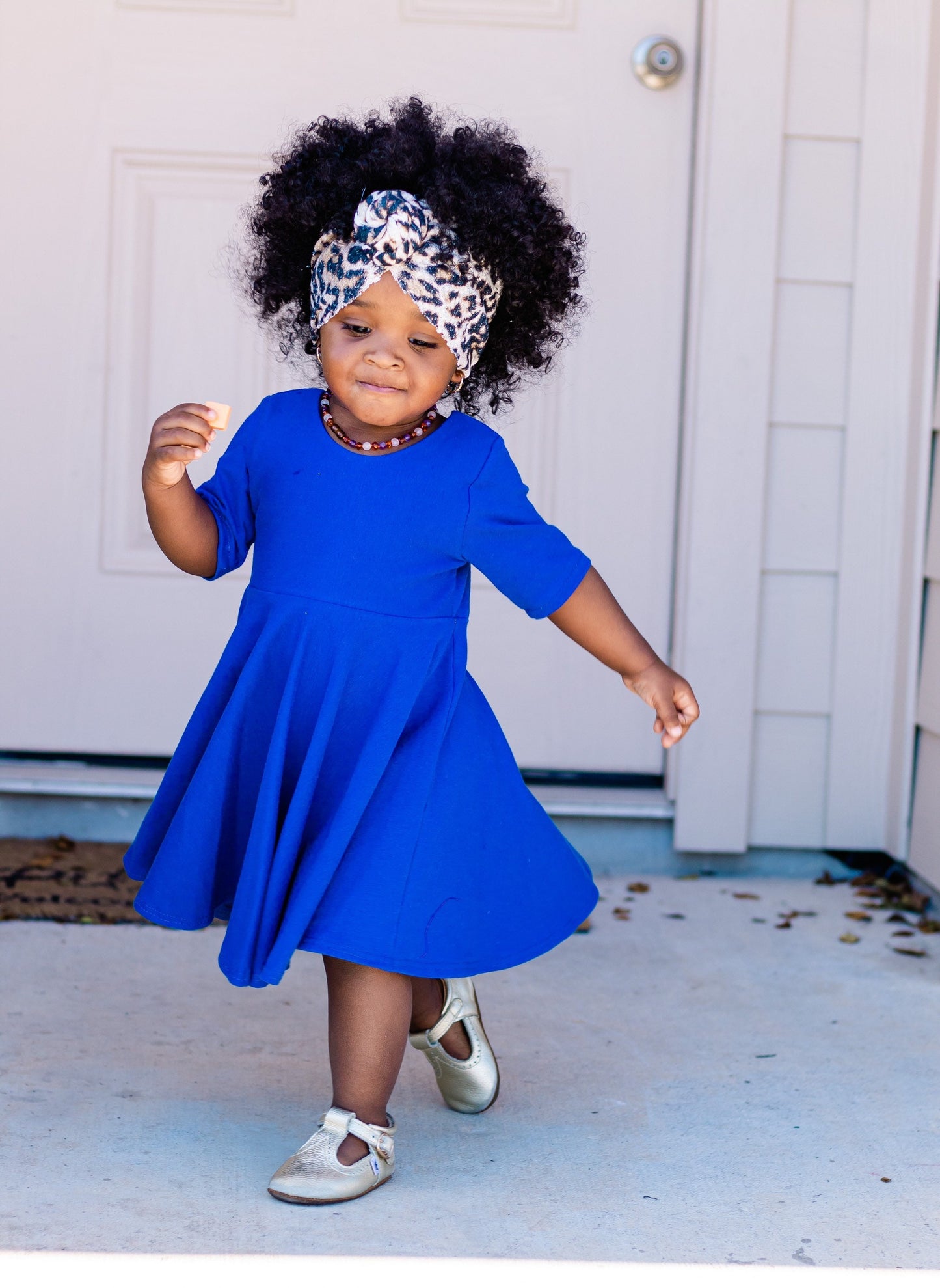 Royal Blue Cobalt Blue Twirl Dress U-PICK Sleeve length in baby, toddler, and girls sizes