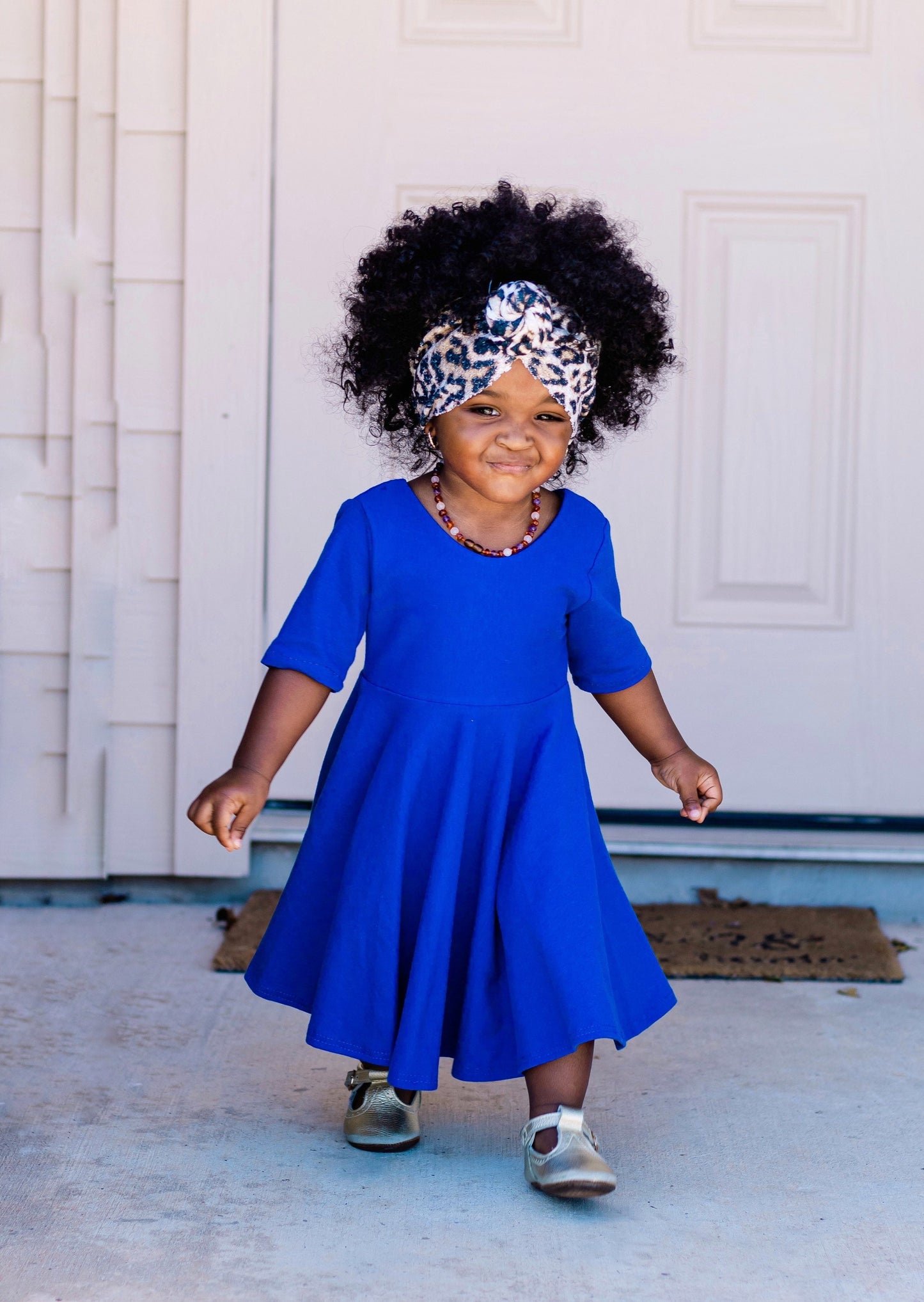 Royal Blue Cobalt Blue Twirl Dress U-PICK Sleeve length in baby, toddler, and girls sizes
