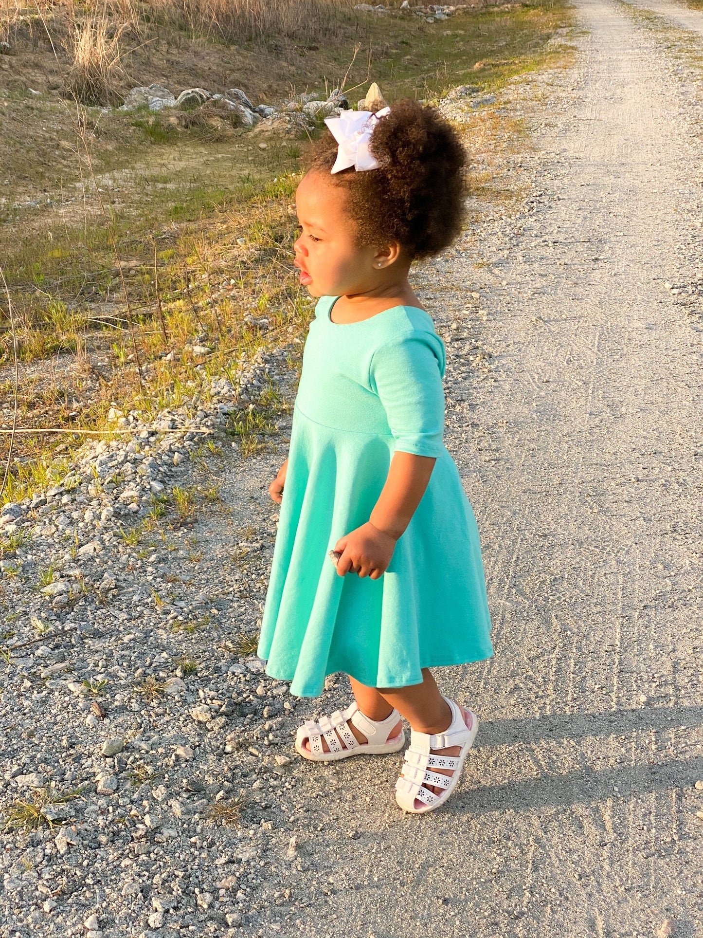 Mint Twirl Dress U-PICK Sleeve length in baby, toddler, and girls sizes