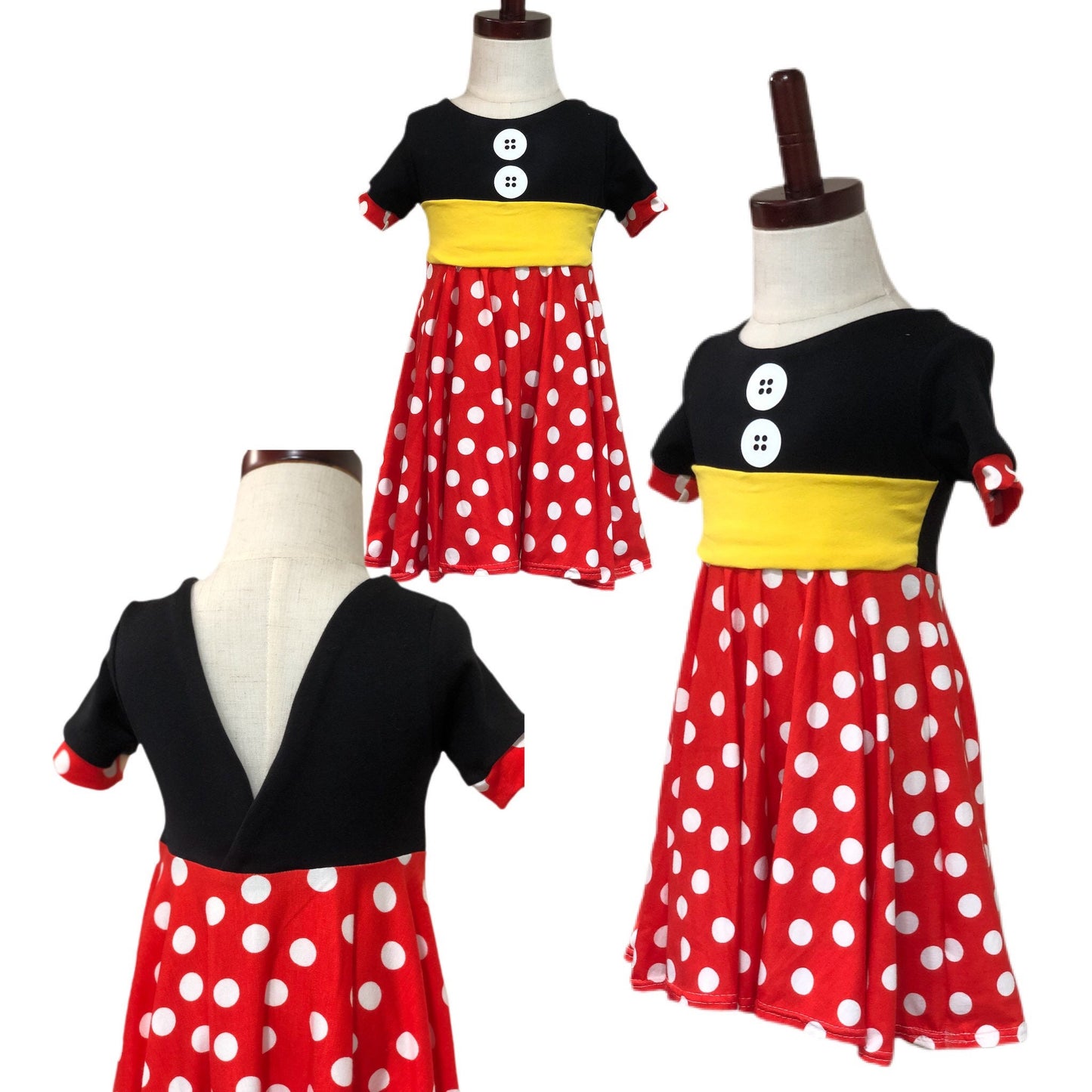 Minnie Mouse themed Dress costume or Mickey costume set