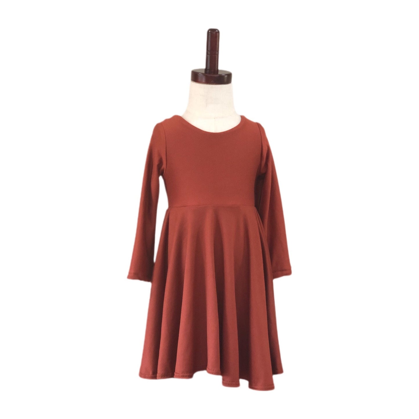 RUST orange Twirl Dress U-PICK Sleeve length in baby, toddler, and girls sizes