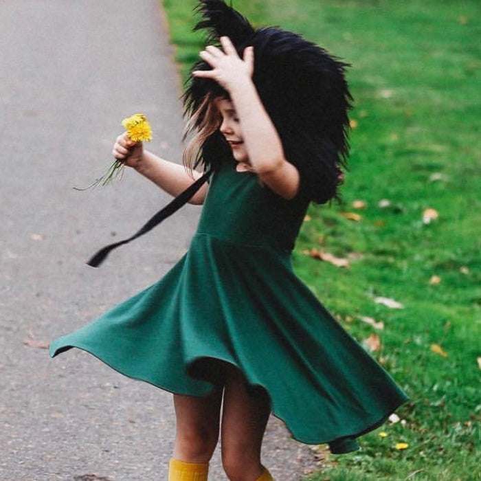 Hunter Green Twirl Dress U-PICK Sleeve length in baby, toddler, and gi Flax and Wool Threads Hunter Green Twirl Dress U-PICK Sleeve length in baby, toddler, and gi Flax and Wool Threads