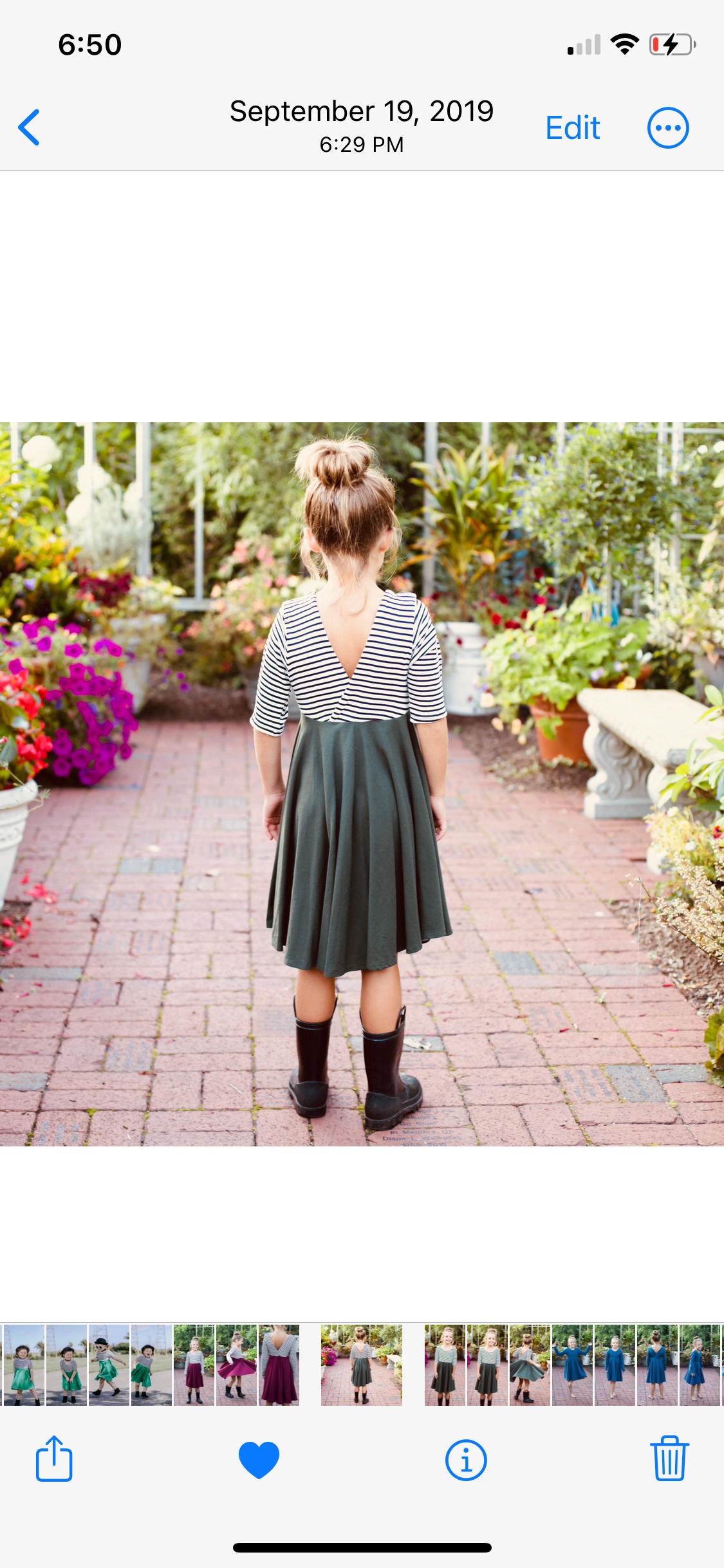 OLIVE with striped top Twirl Dress sleeve length in baby, toddler, and girls sizes