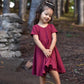 Burgundy Wine  Twirl Dress U-PICK sleeve length in baby, toddler, and girls sizes