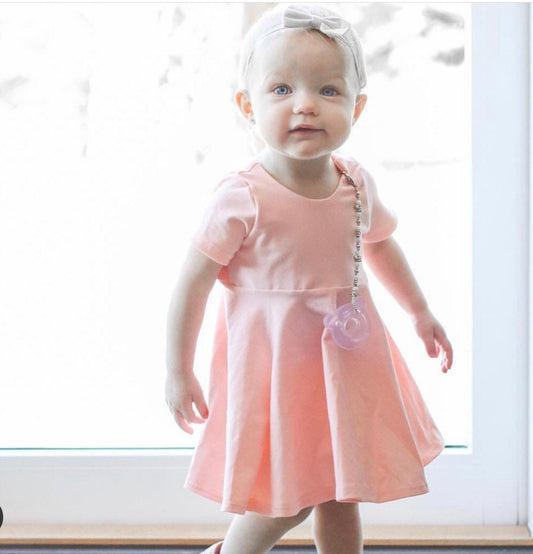 Blush Pink Twirl Dress U-PICK Sleeve length in baby, toddler, and girls sizes