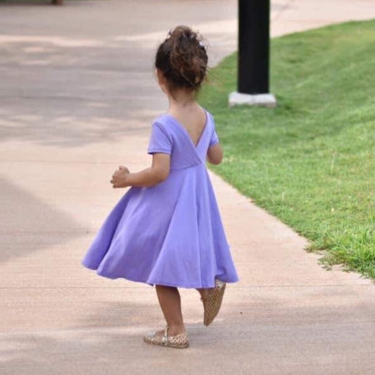 LILAC Light Purple Twirl Dress U-PICK Sleeve length in baby, toddler, and girls sizes