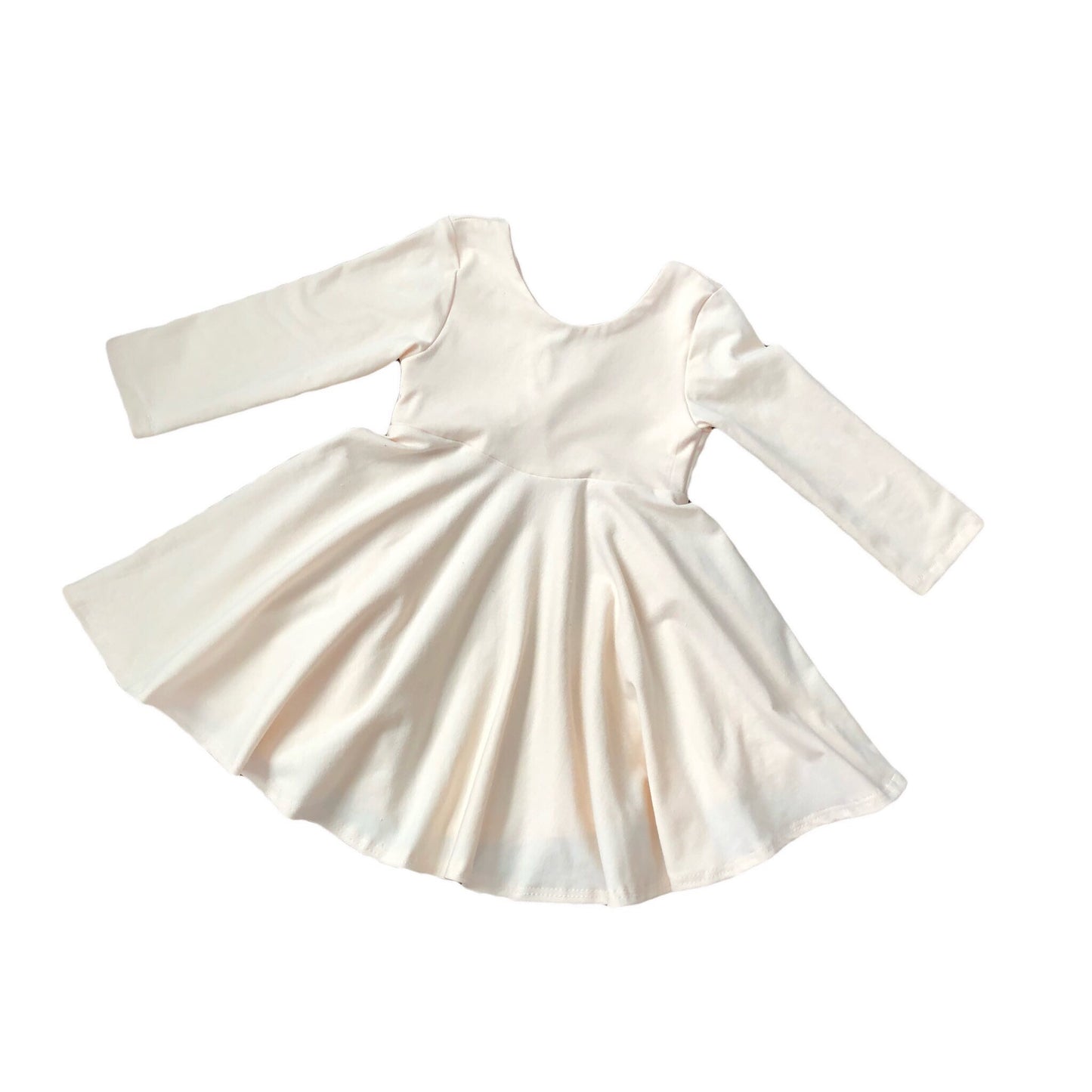 Cream Twirl Dress U-PICK Sleeve length in baby, toddler, and girls sizes