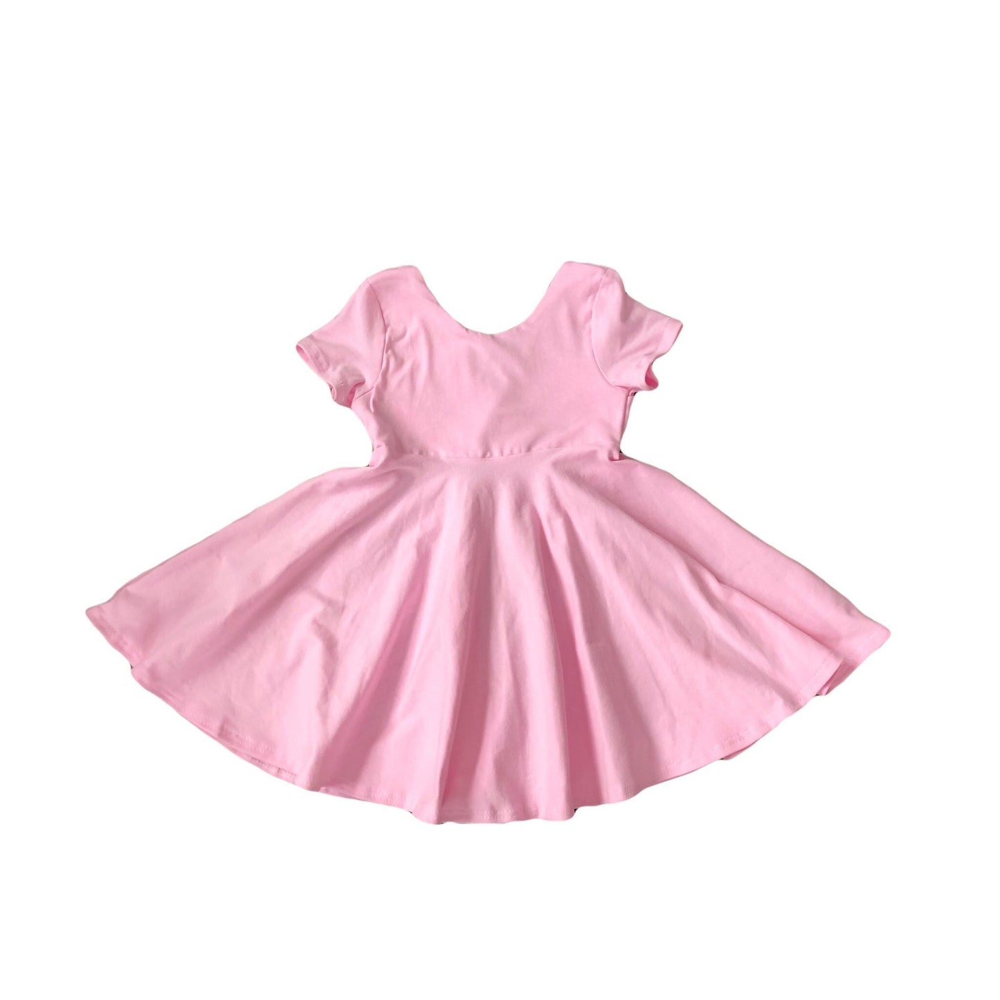 Light Pink  Twirl Dress U-PICK Sleeve length in baby, toddler, and girls sizes