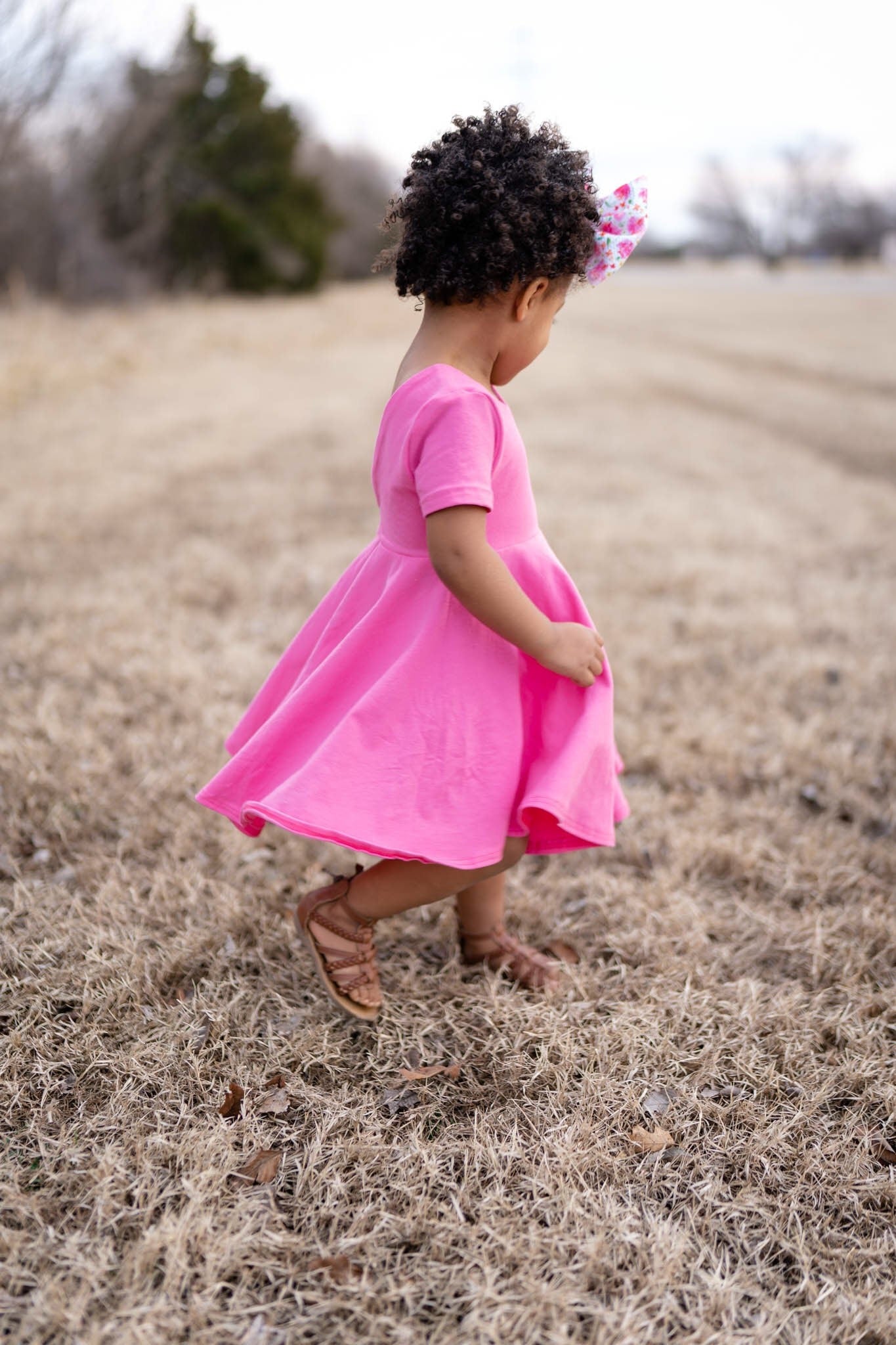 Pink Twirl Dress U-PICK Sleeve length in baby, toddler, and girls sizes