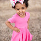 Pink Twirl Dress U-PICK Sleeve length in baby, toddler, and girls sizes