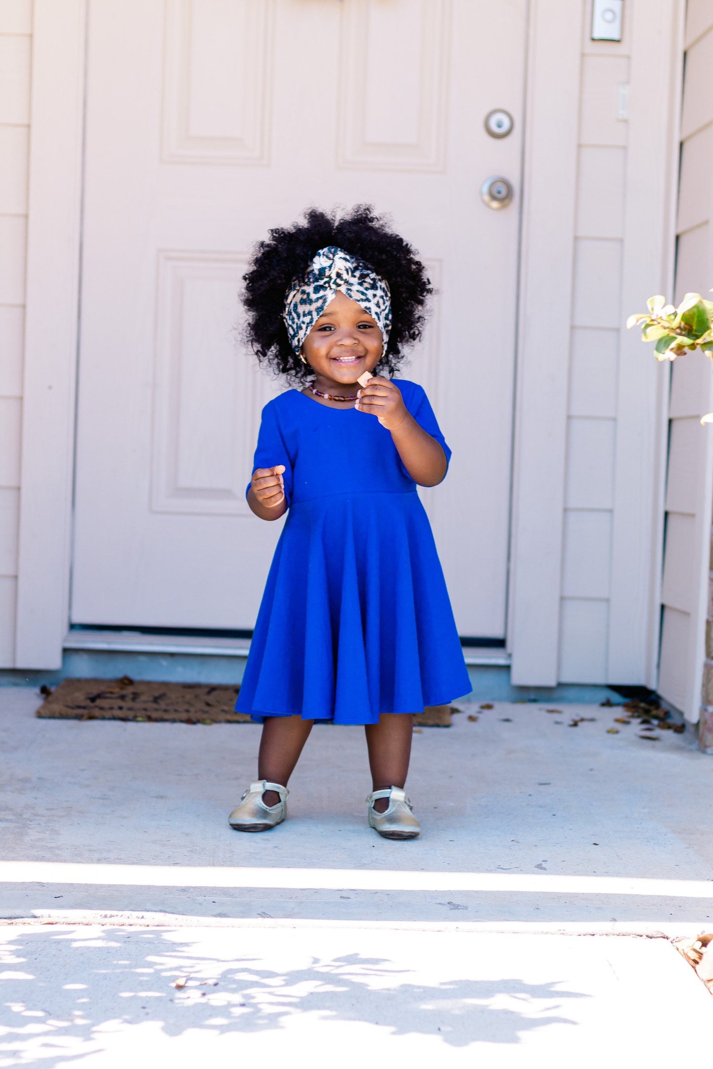 Royal Blue Cobalt Blue Twirl Dress U-PICK Sleeve length in baby, toddler, and girls sizes