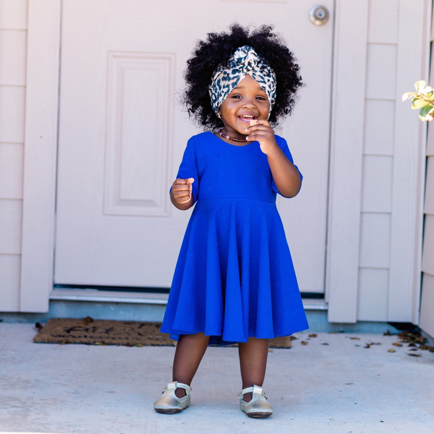 Royal Blue Cobalt Blue Twirl Dress U-PICK Sleeve length in baby, toddler, and girls sizes