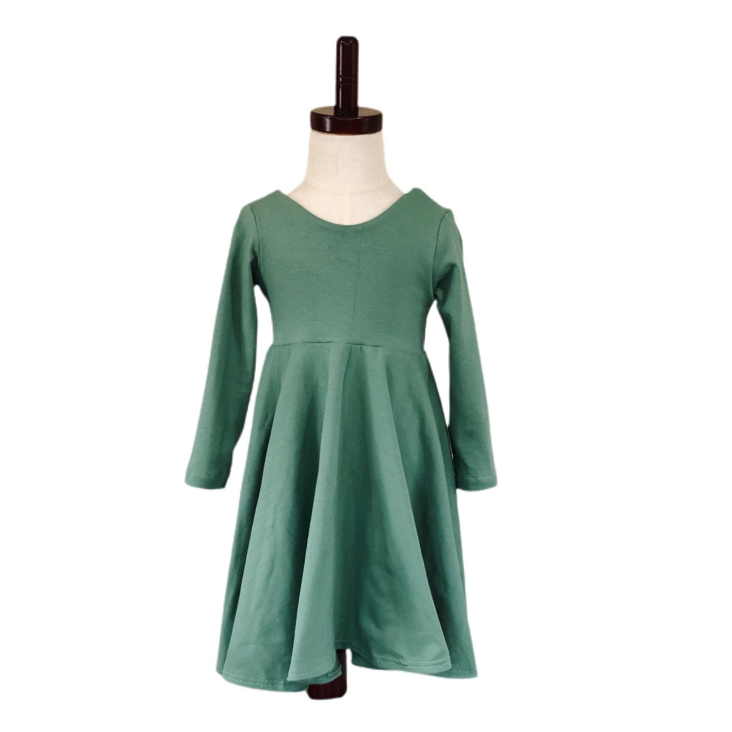 Sage Green Twirl Dress U-PICK Sleeve length in baby, toddler, and girls sizes