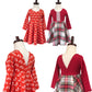 Christmas dress, reindeer dress, christmas plaid dress, fancy or casual christmas dress