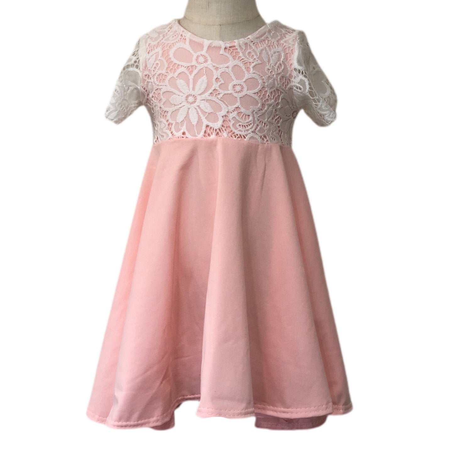 HOT PINK Twirl Dress with Lace Top Twirl Dress U-PICK Sleeve length in baby, toddler, and girls sizes