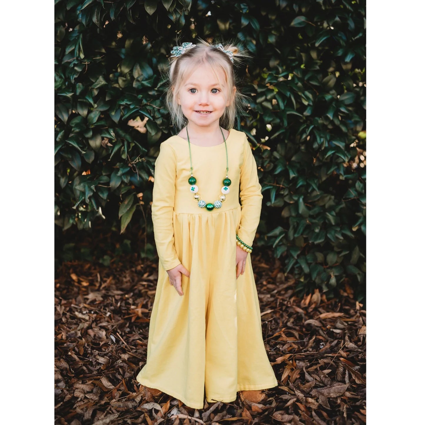 MUSTARD Wide leg jumpsuit U Pick Sleeve length for babies, toddlers, and girls sizes