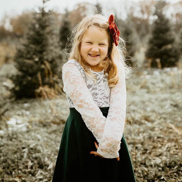 MINT GREEN Twirl Dress with Lace Top Twirl Dress U-PICK Sleeve length in baby, toddler, and girls sizes