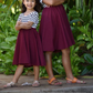 WHITE with striped top Twirl Dress sleeve length in baby, toddler, and girls sizes