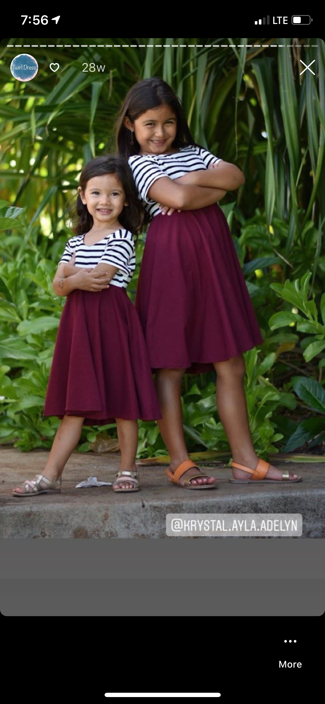 WHITE with striped top Twirl Dress sleeve length in baby, toddler, and girls sizes