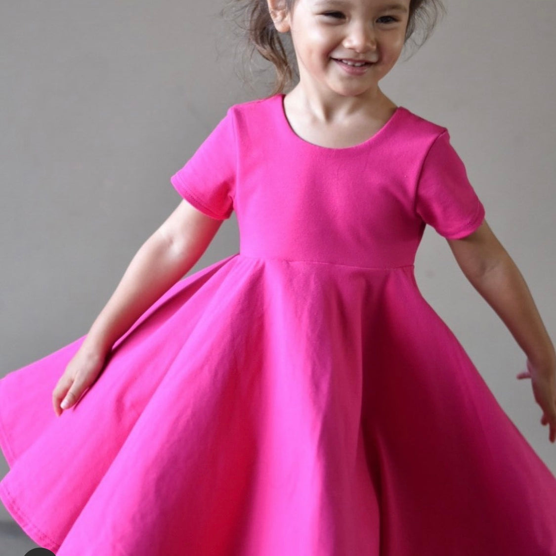 Hot Pink Twirl Dress U-PICK Sleeve length in baby, toddler, and girls sizes