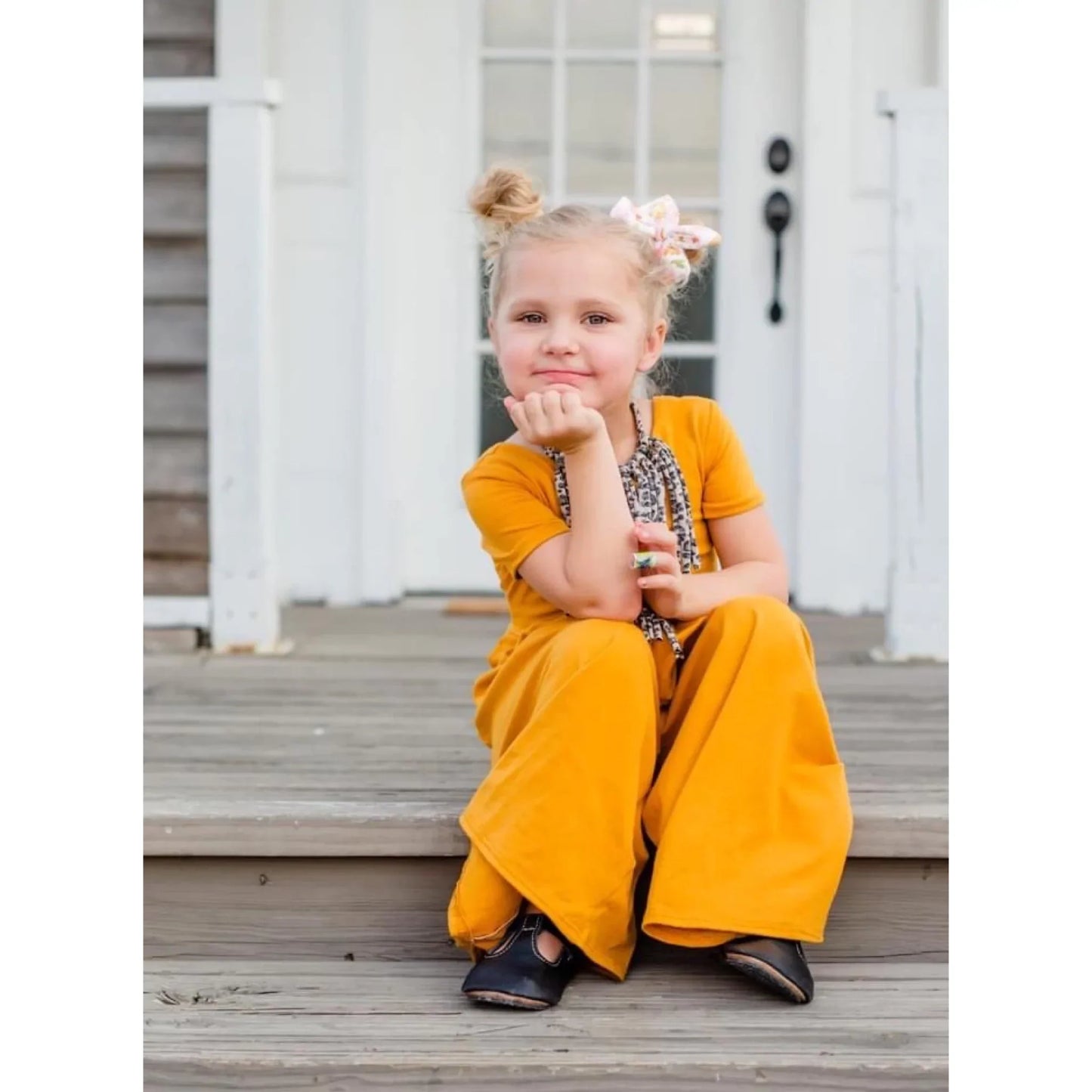 RUST Wide leg jumpsuit U Pick Sleeve length for babies, toddlers, and girls sizes