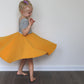 ROYAL BLUE with striped top Twirl Dress sleeve length in baby, toddler, and girls sizes