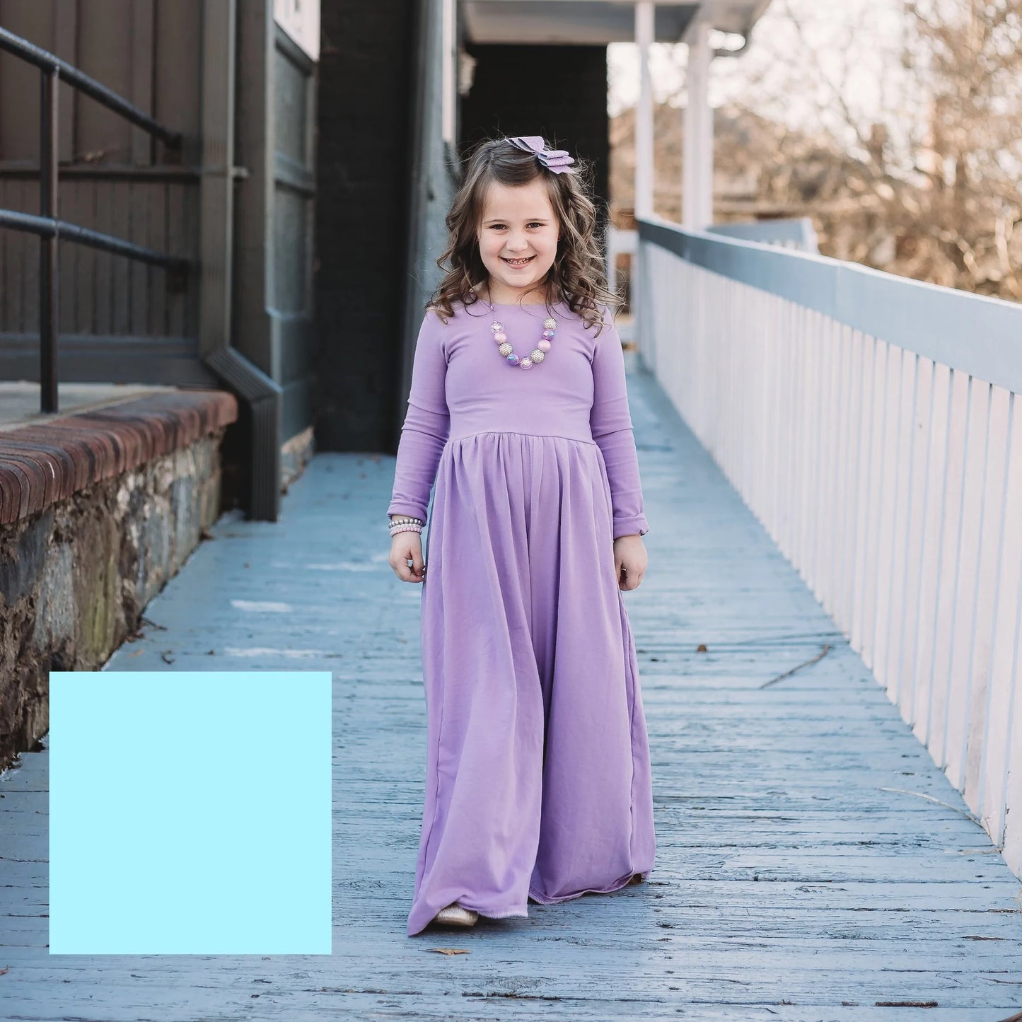 BABY BLUE Wide leg jumpsuit U Pick Sleeve length for babies, toddlers, and girls sizes