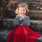 BLUSH PINK with striped top Twirl Dress sleeve length in baby, toddler, and girls sizes