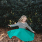 NAVY with striped top Twirl Dress sleeve length in baby, toddler, and girls sizes