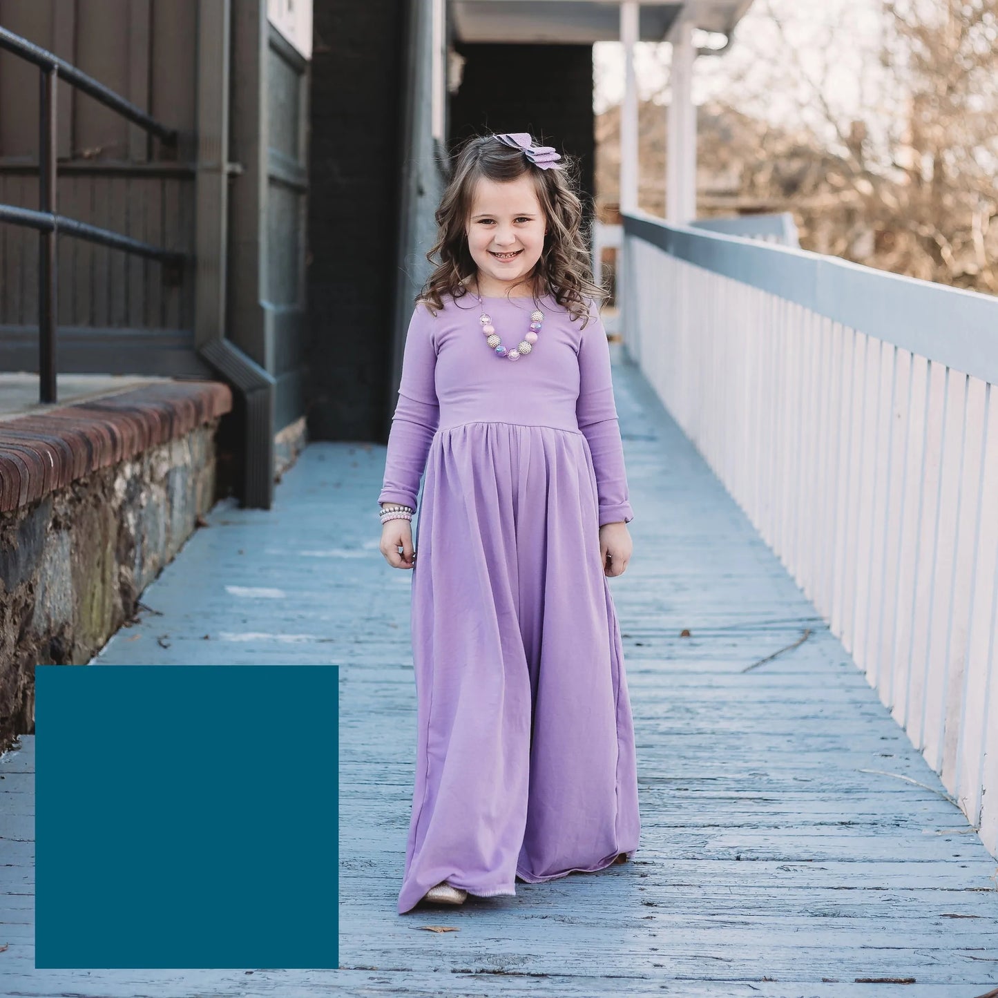 DARK TEAL Wide leg jumpsuit U Pick Sleeve length for babies, toddlers, and girls sizes