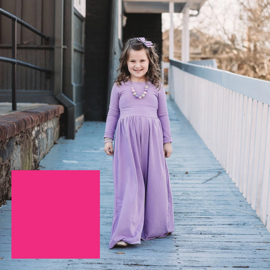 HOT PINK Wide leg jumpsuit U Pick Sleeve length for babies, toddlers, and girls sizes