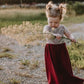 RED Jumpsuit with lace detail Wide leg jumpsuit U Pick Sleeve length for babies, toddlers, and girls sizes