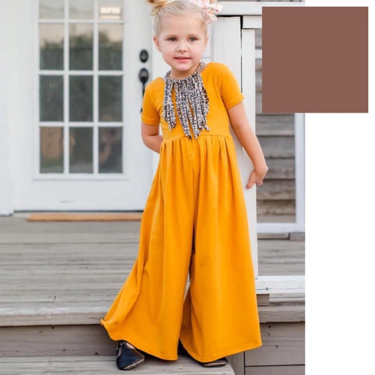 MOCHA Wide leg jumpsuit U Pick Sleeve length for babies, toddlers, and girls sizes