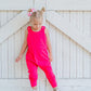 Unisex Snap Harem Romper U-PICK COLOR HOT PINK, CORAL PINK, LIGHT PINK, BLUSH, PINK